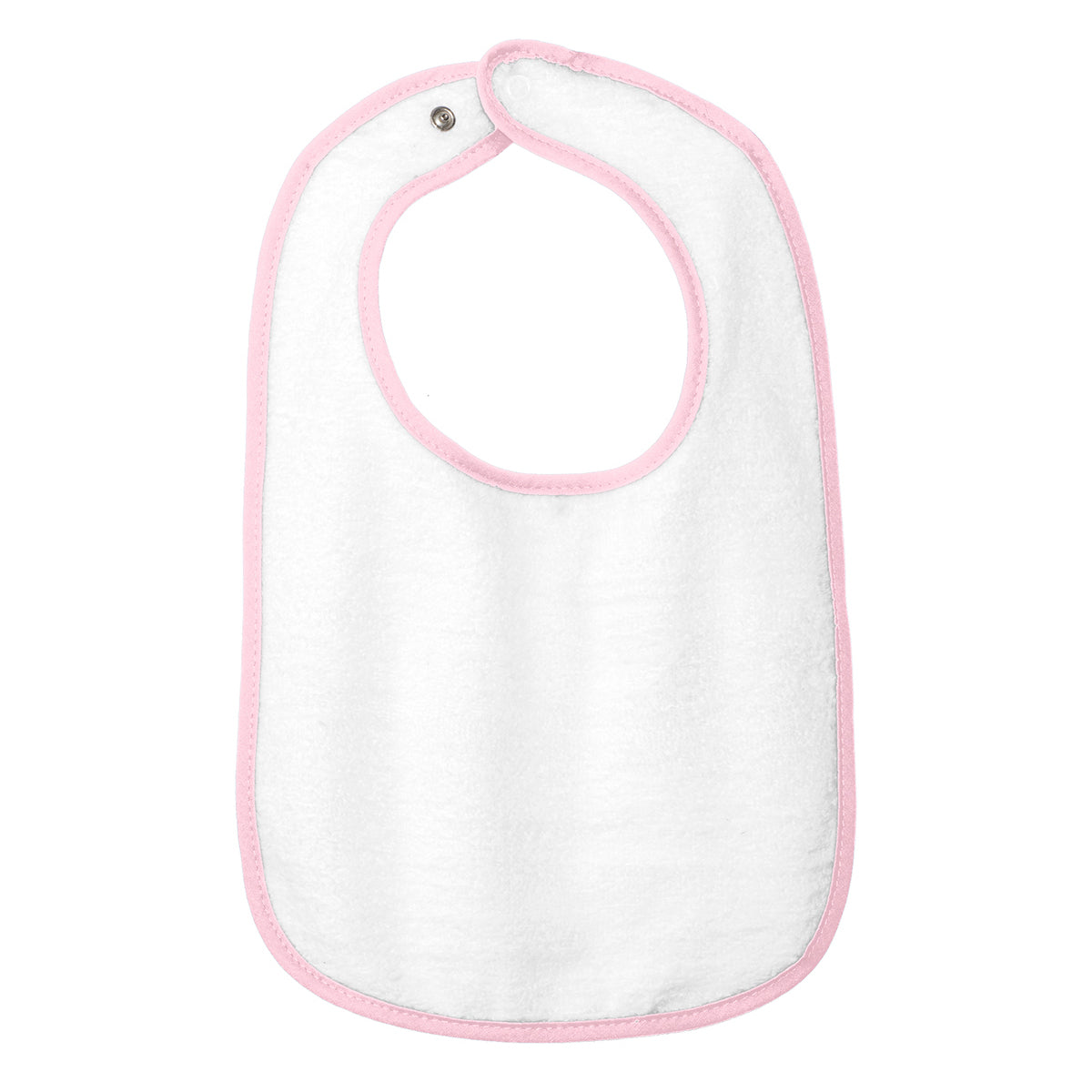 Infant Contrast Trim Terry Bib - Pink