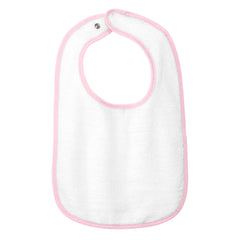 Infant Contrast Trim Terry Bib - Pink