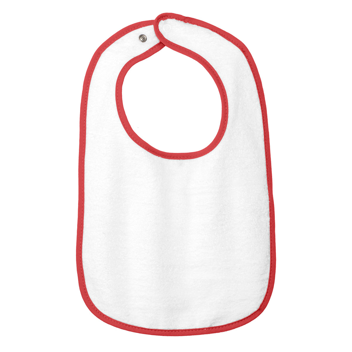 Infant Contrast Trim Terry Bib - Red