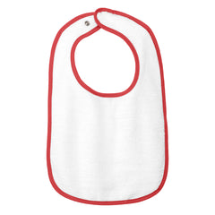 Infant Contrast Trim Terry Bib - Red