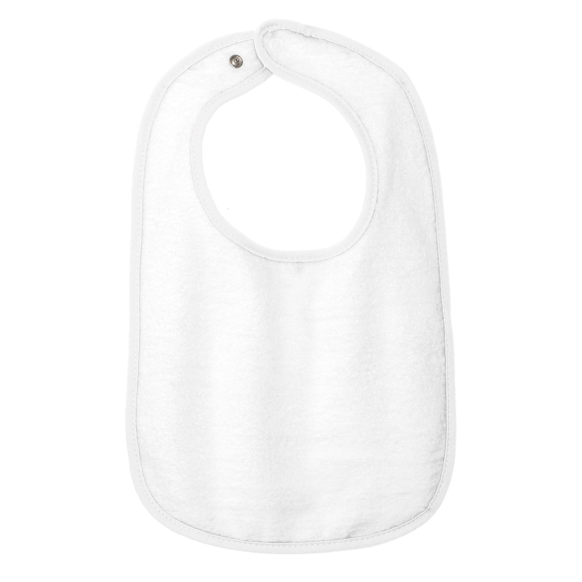 Infant Contrast Trim Terry Bib - White