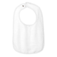 Infant Contrast Trim Terry Bib - White