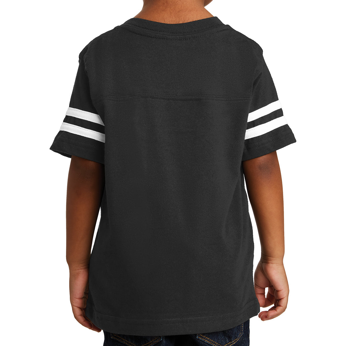 Toddler Football Fine Jersey Tee - Black/ White