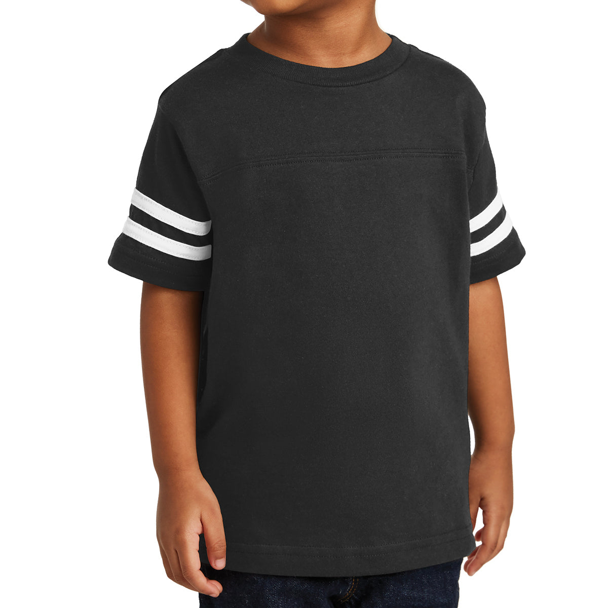 Toddler Football Fine Jersey Tee - Black/ White