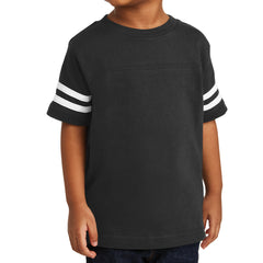 Toddler Football Fine Jersey Tee - Black/ White