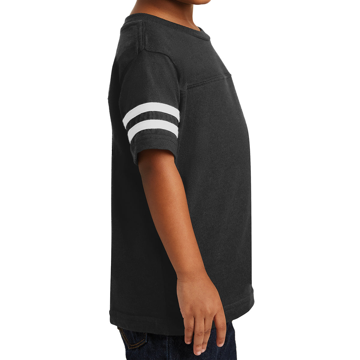 Toddler Football Fine Jersey Tee - Black/ White