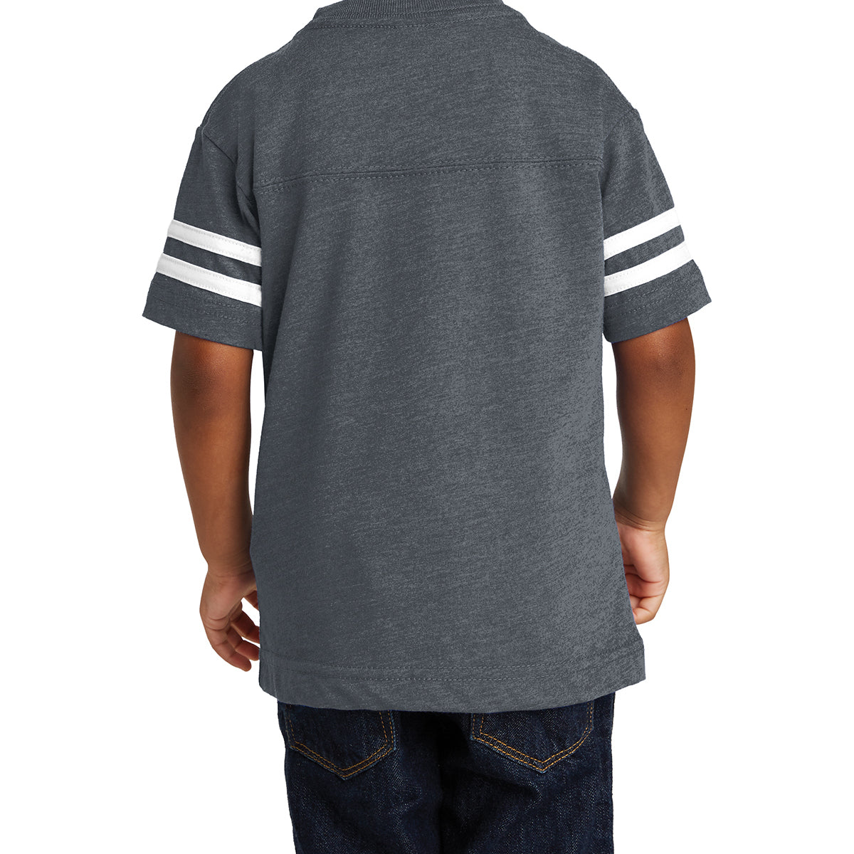 Toddler Football Fine Jersey Tee - Vintage Navy/ Blended White