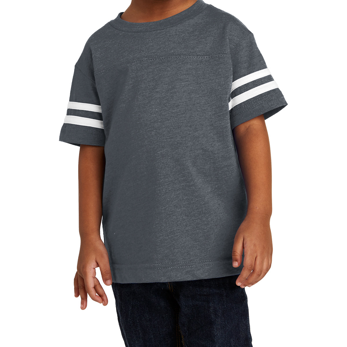 Toddler Football Fine Jersey Tee - Vintage Navy/ Blended White
