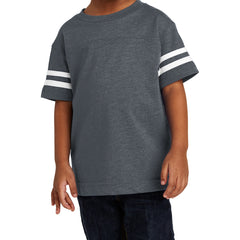 Toddler Football Fine Jersey Tee - Vintage Navy/ Blended White