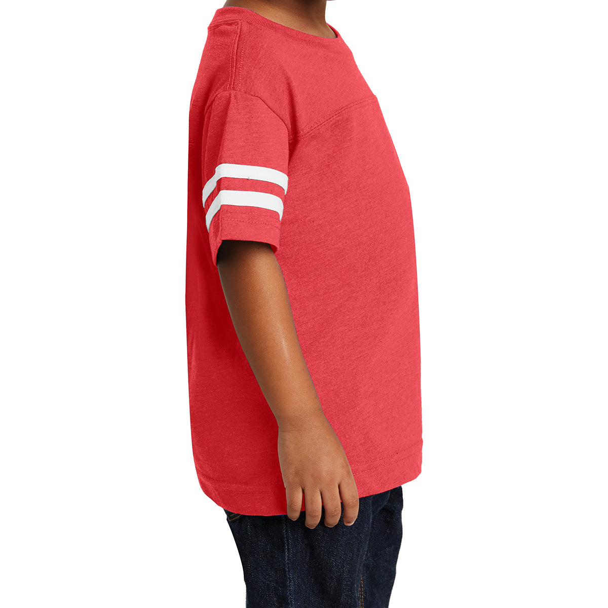 Toddler Football Fine Jersey Tee - Vintage Red/ Blended White