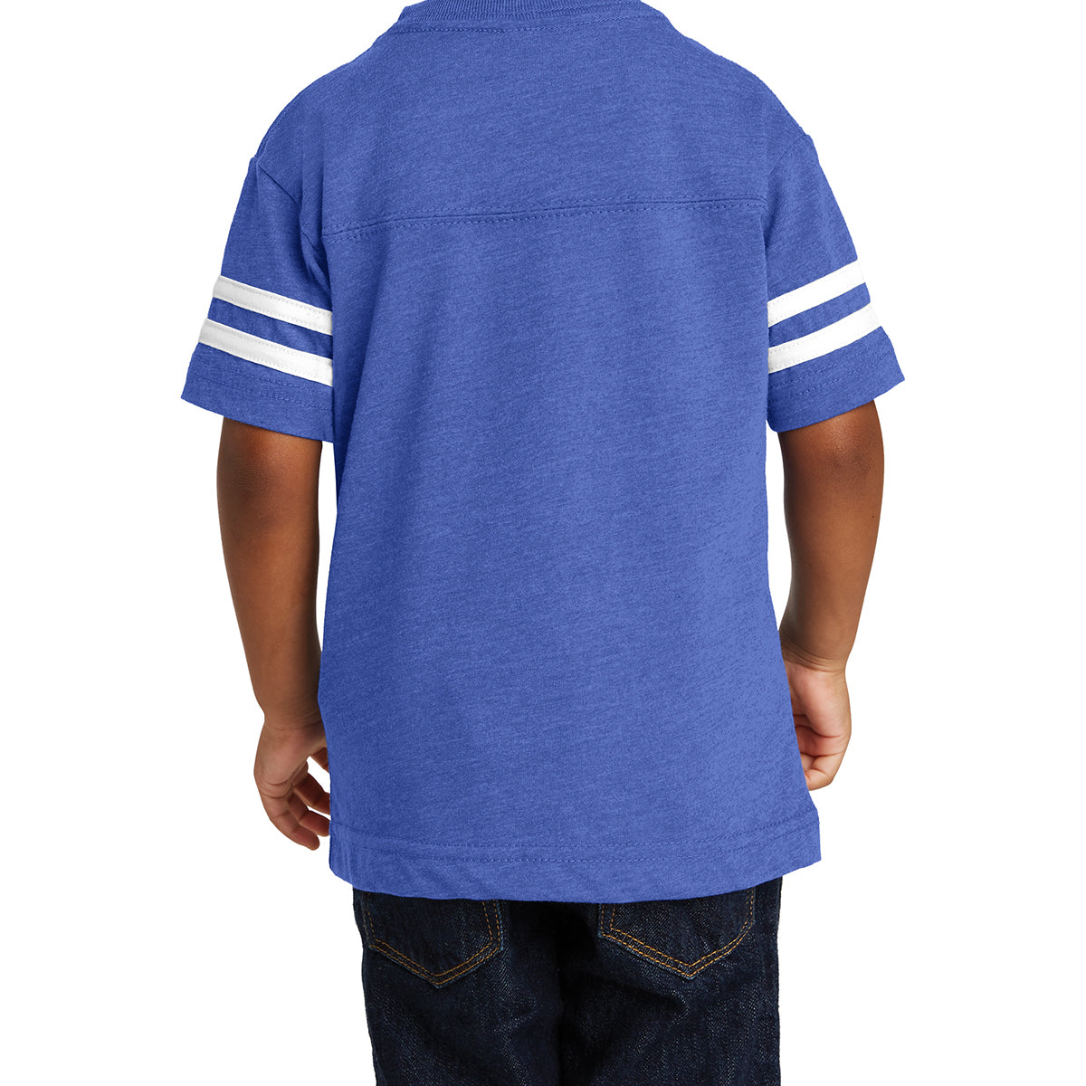 Toddler Football Fine Jersey Tee - Vintage Royal/ Blended White