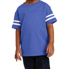 Toddler Football Fine Jersey Tee - Vintage Royal/ Blended White