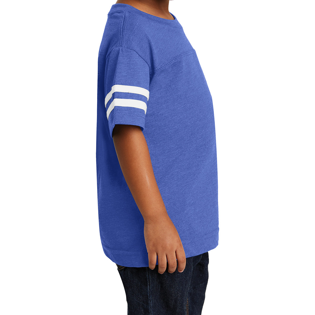Toddler Football Fine Jersey Tee - Vintage Royal/ Blended White