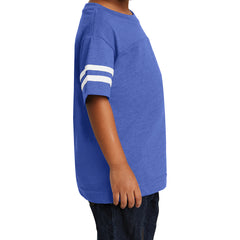 Toddler Football Fine Jersey Tee - Vintage Royal/ Blended White