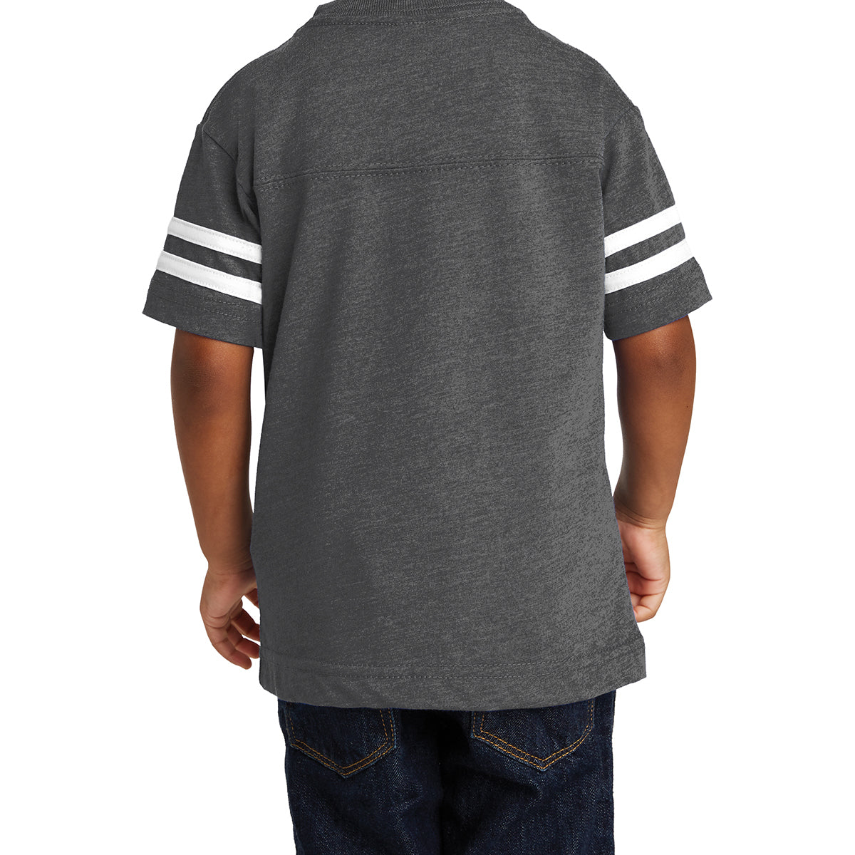 Toddler Football Fine Jersey Tee - Vintage Smoke/ Blended White