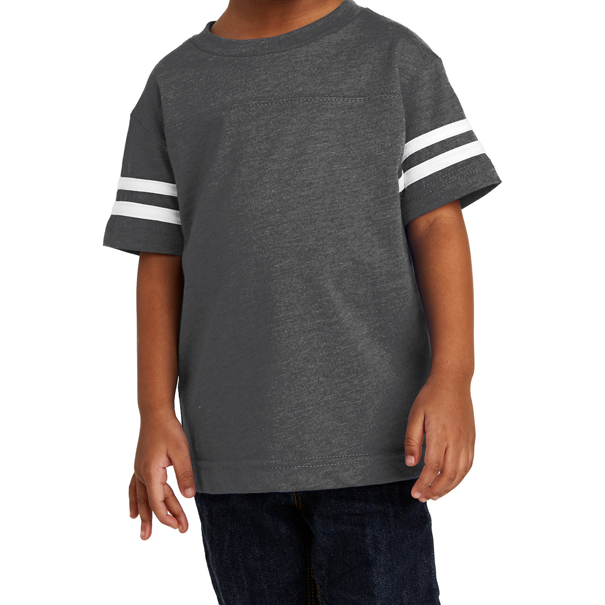 Toddler Football Fine Jersey Tee - Vintage Smoke/ Blended White