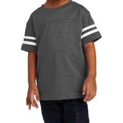 Toddler Football Fine Jersey Tee - Vintage Smoke/ Blended White