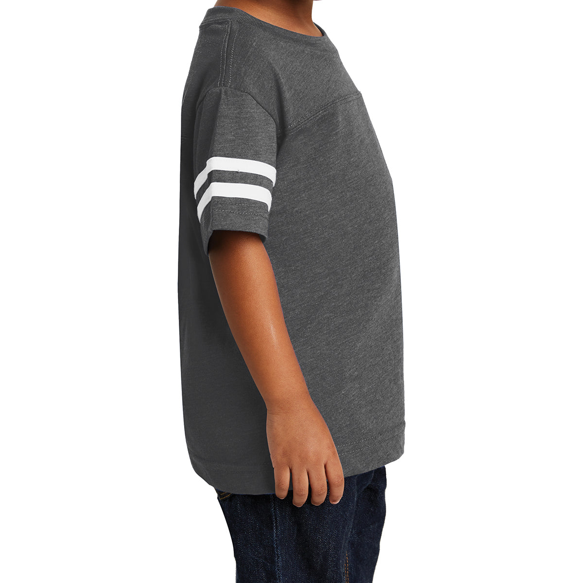 Toddler Football Fine Jersey Tee - Vintage Smoke/ Blended White