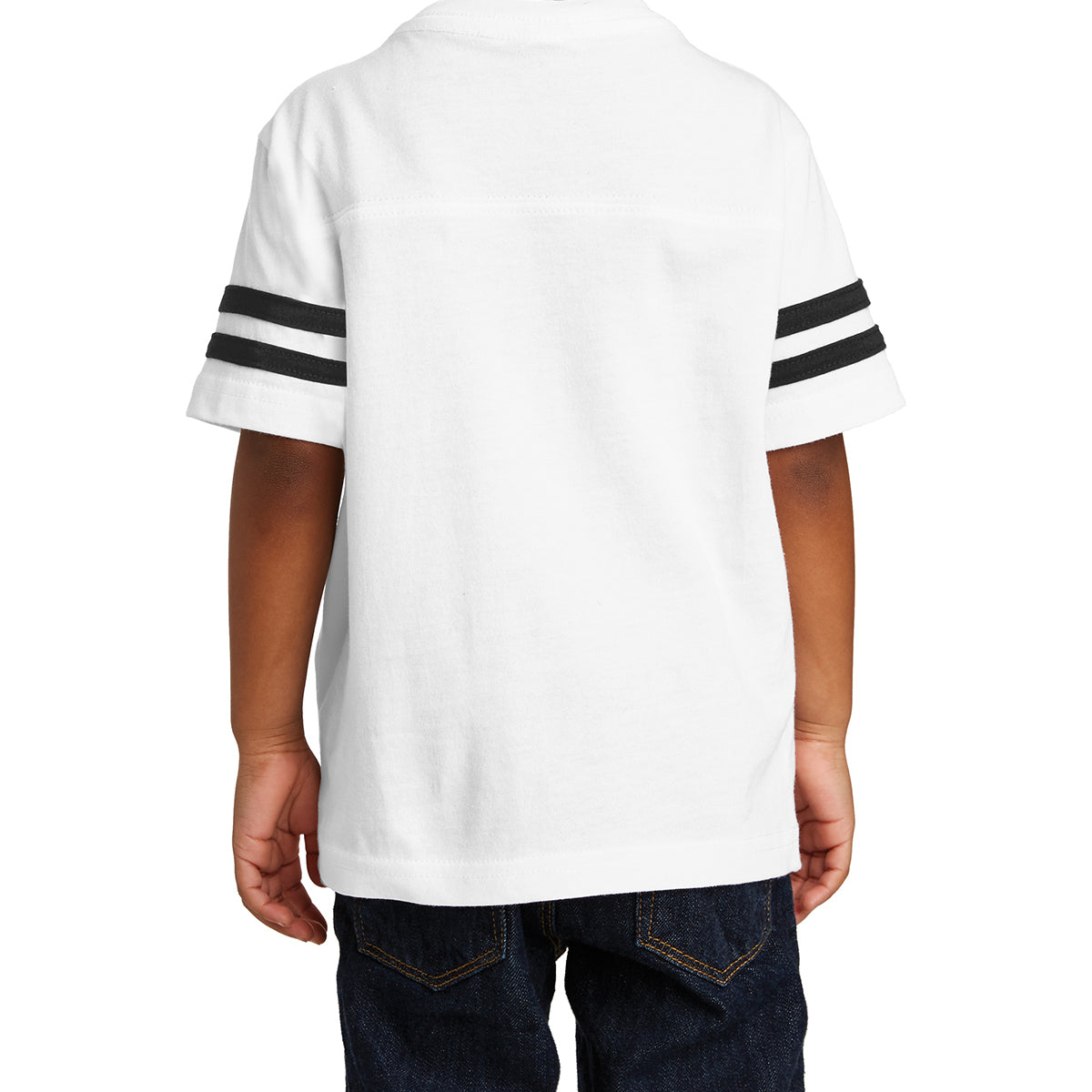 Toddler Football Fine Jersey Tee - White/ Black