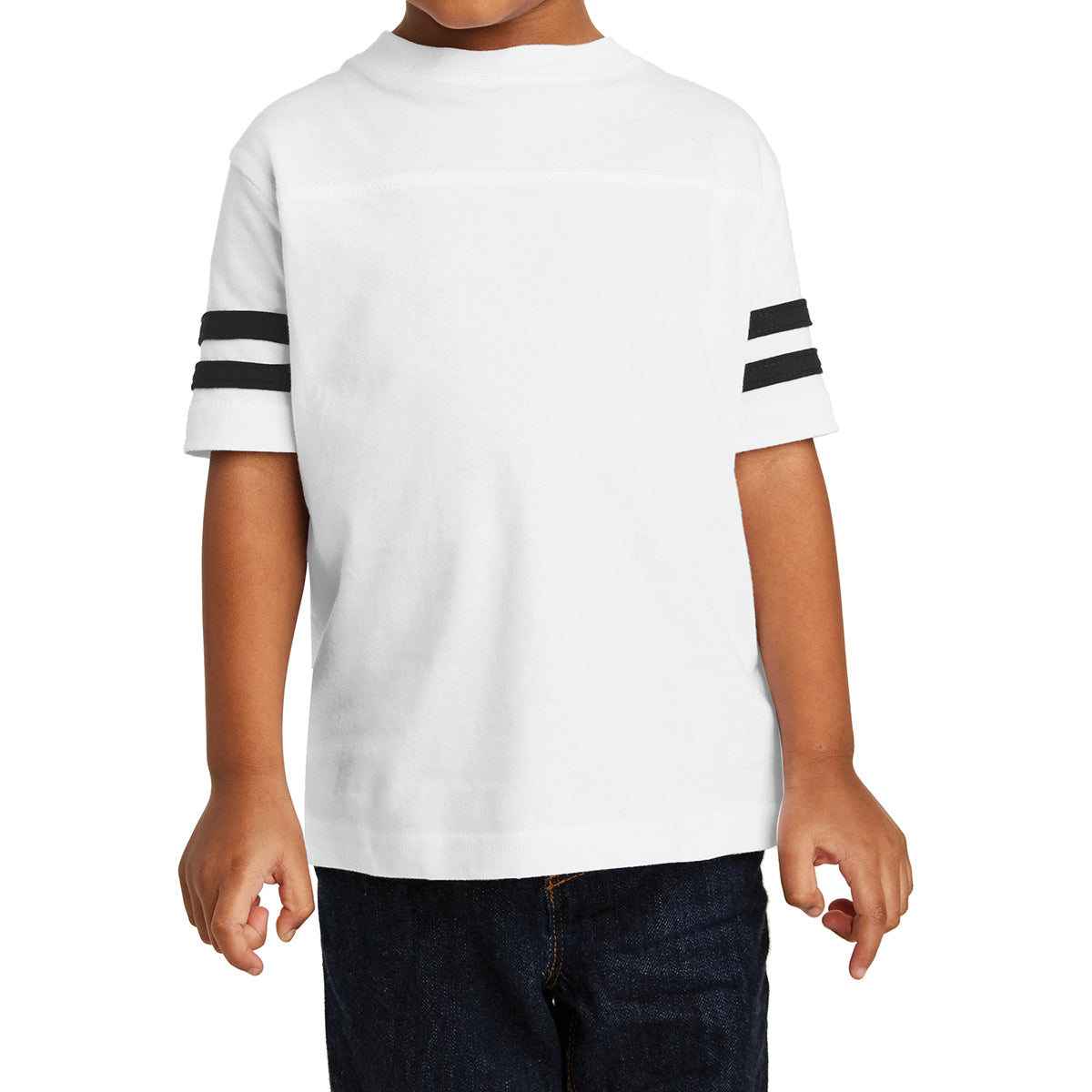 Toddler Football Fine Jersey Tee - White/ Black