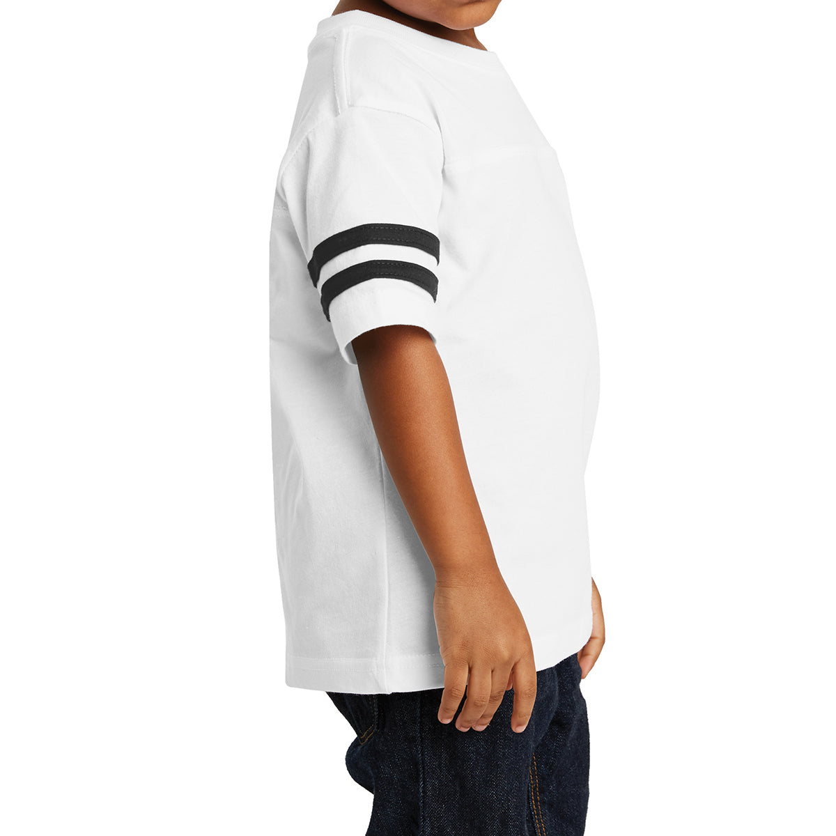 Toddler Football Fine Jersey Tee - White/ Black