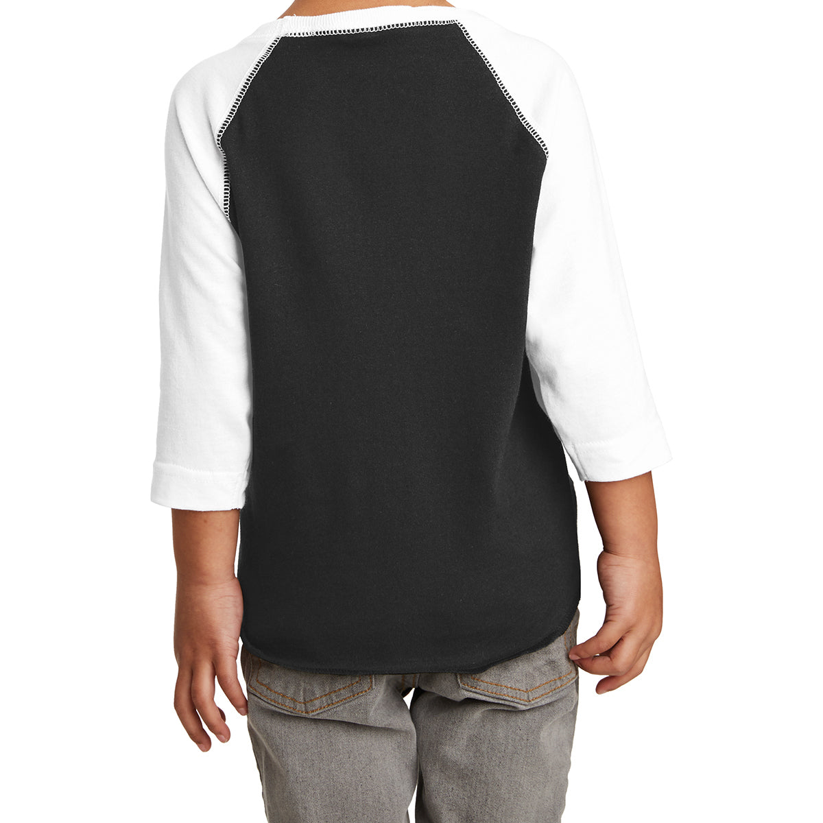 Toddler Baseball Fine Jersey Tee - Black/ White