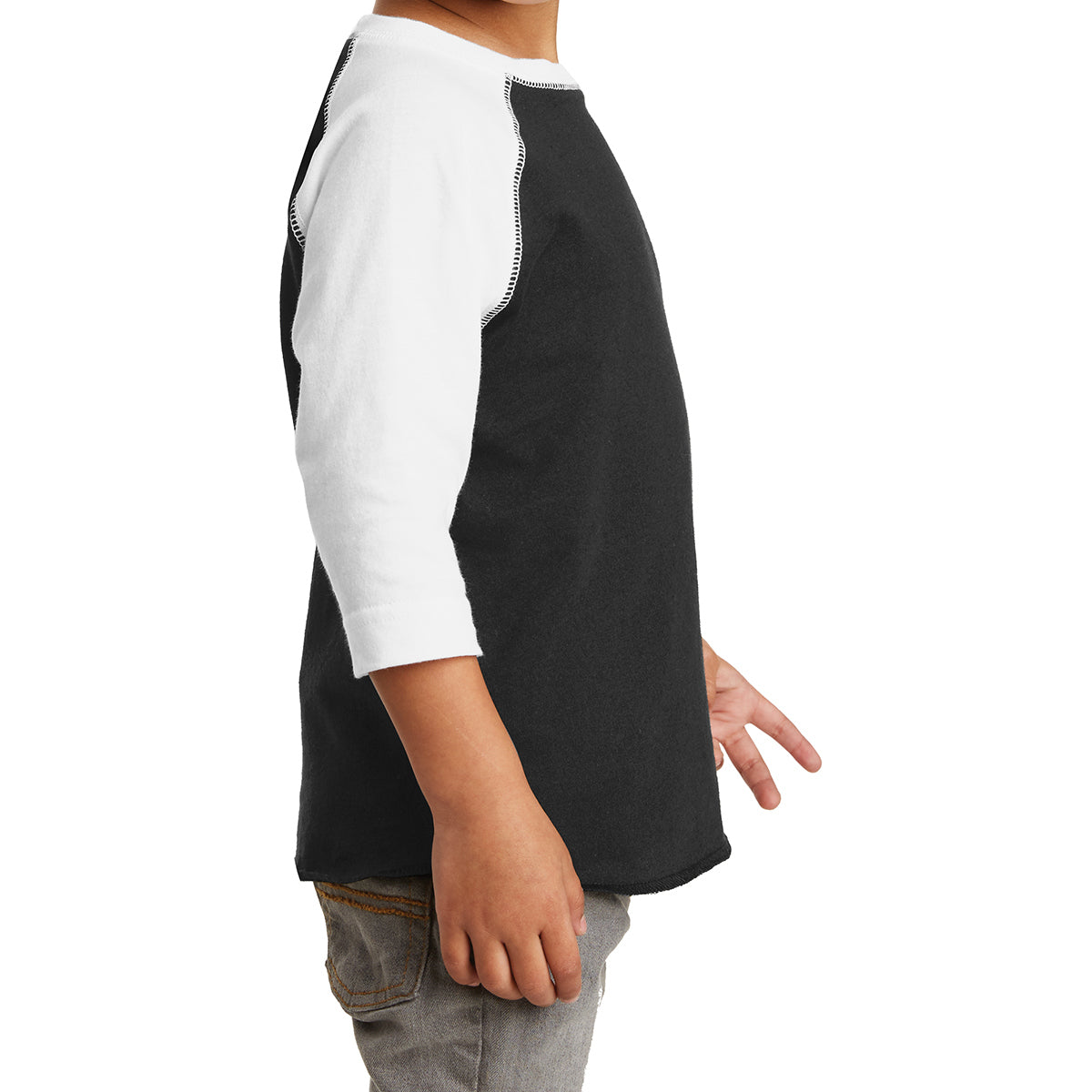 Toddler Baseball Fine Jersey Tee - Black/ White