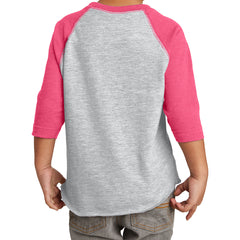 Toddler Baseball Fine Jersey Tee - Vintage Hthr/ Vintage Hot Pink
