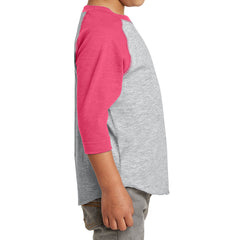 Toddler Baseball Fine Jersey Tee - Vintage Hthr/ Vintage Hot Pink
