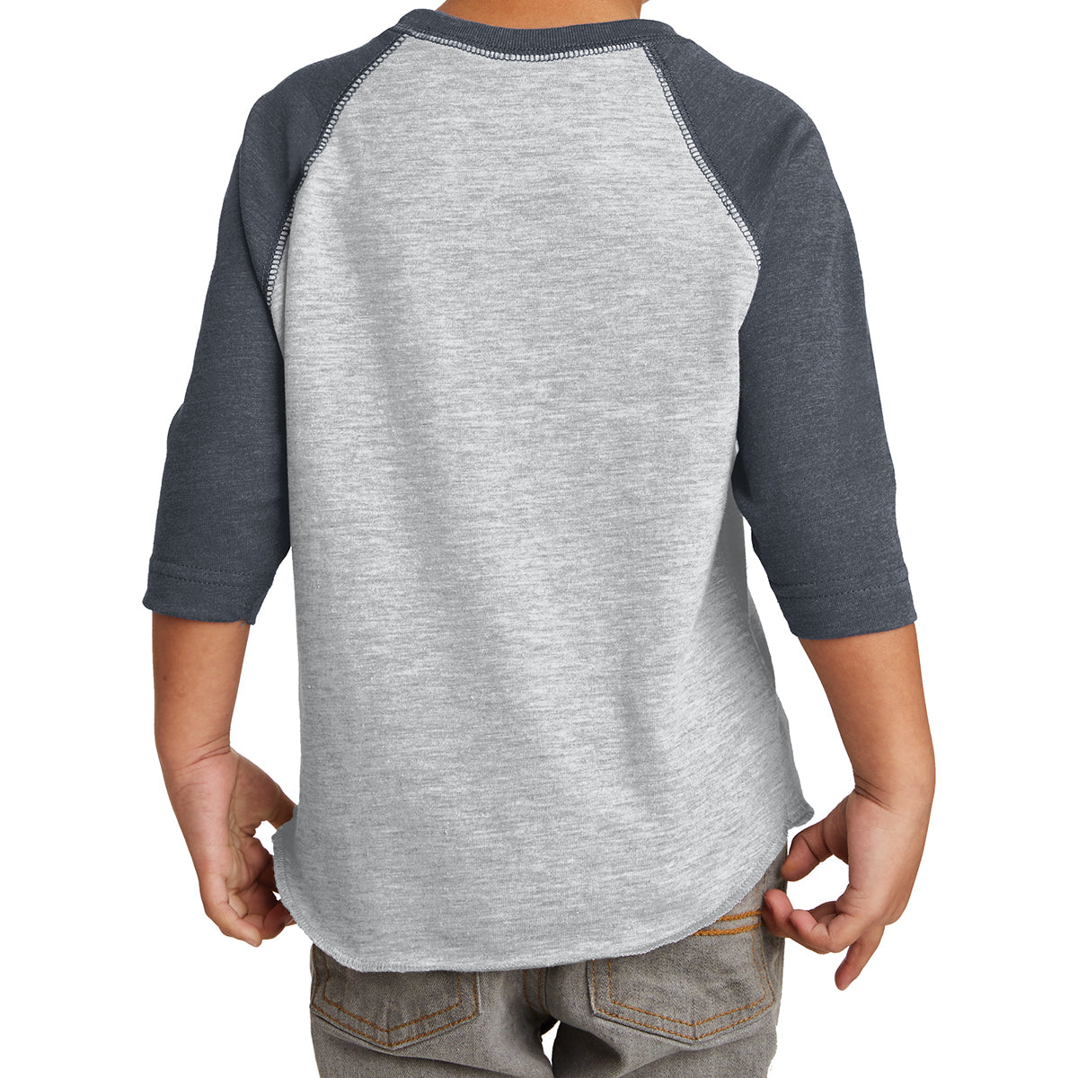 Toddler Baseball Fine Jersey Tee - Vintage Hthr/ Vintage Navy