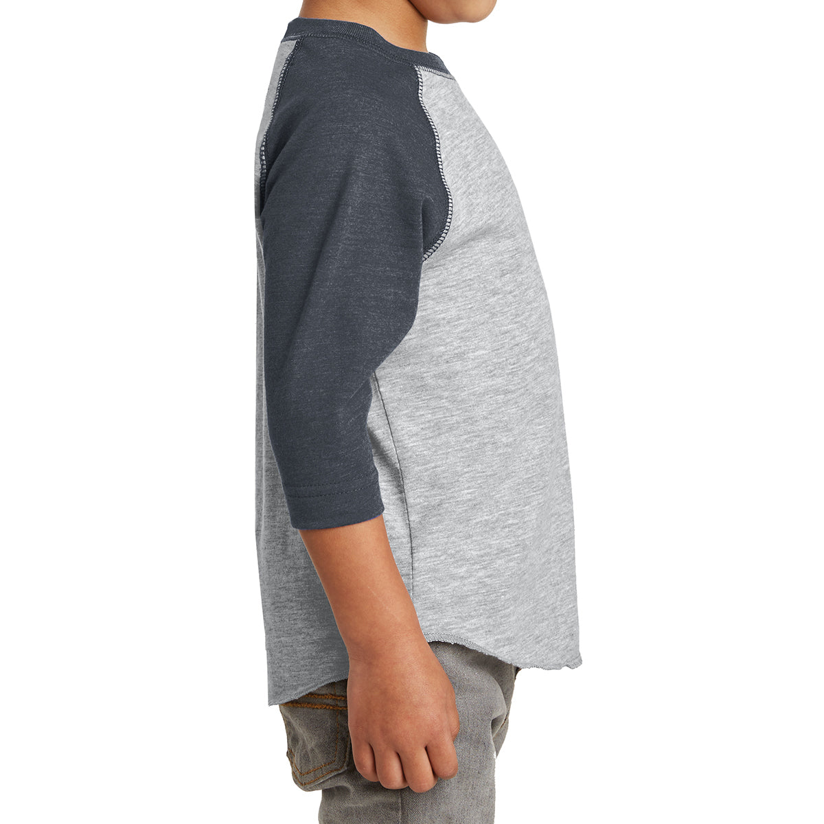 Toddler Baseball Fine Jersey Tee - Vintage Hthr/ Vintage Navy