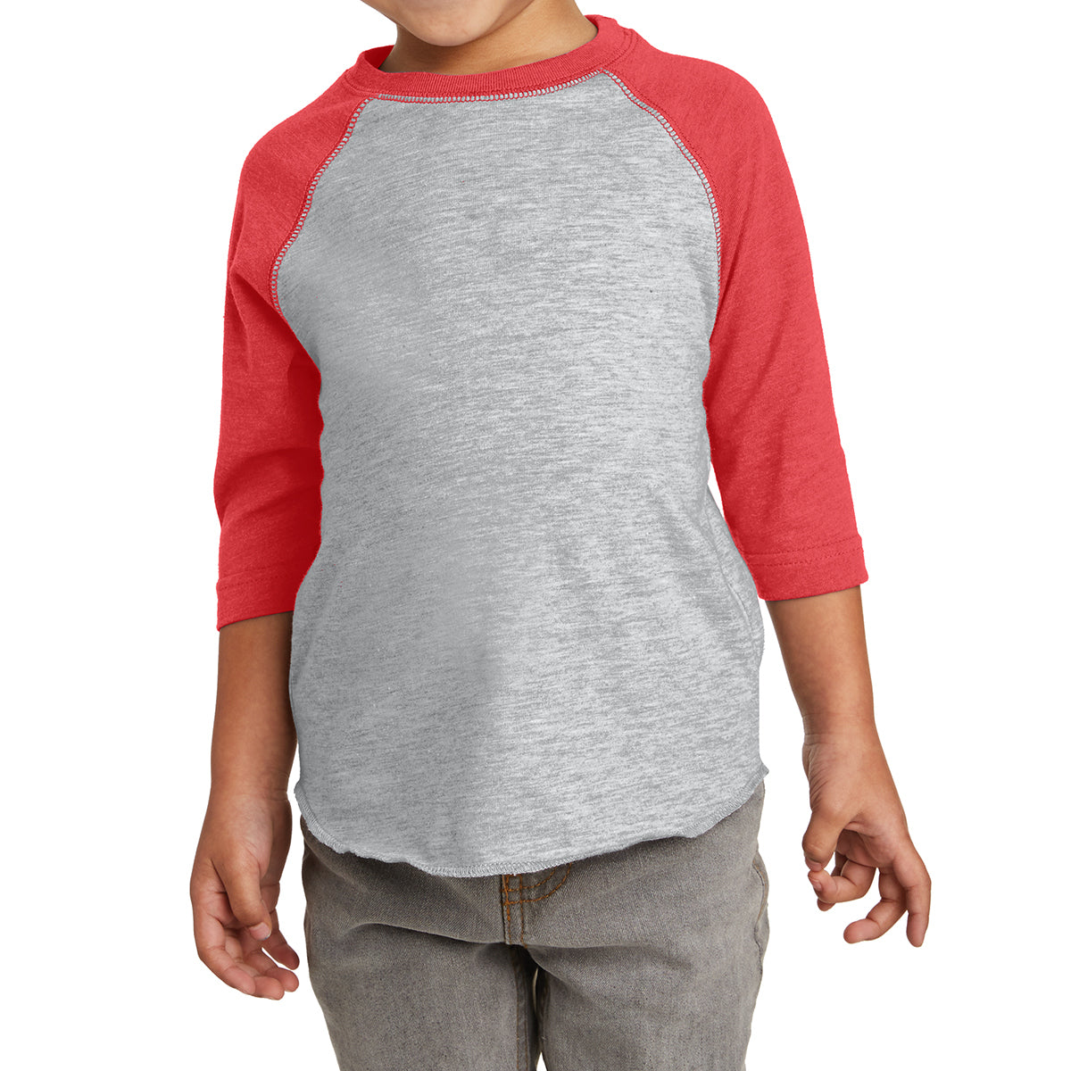 Toddler Baseball Fine Jersey Tee - Vintage Hthr/ Vintage Red
