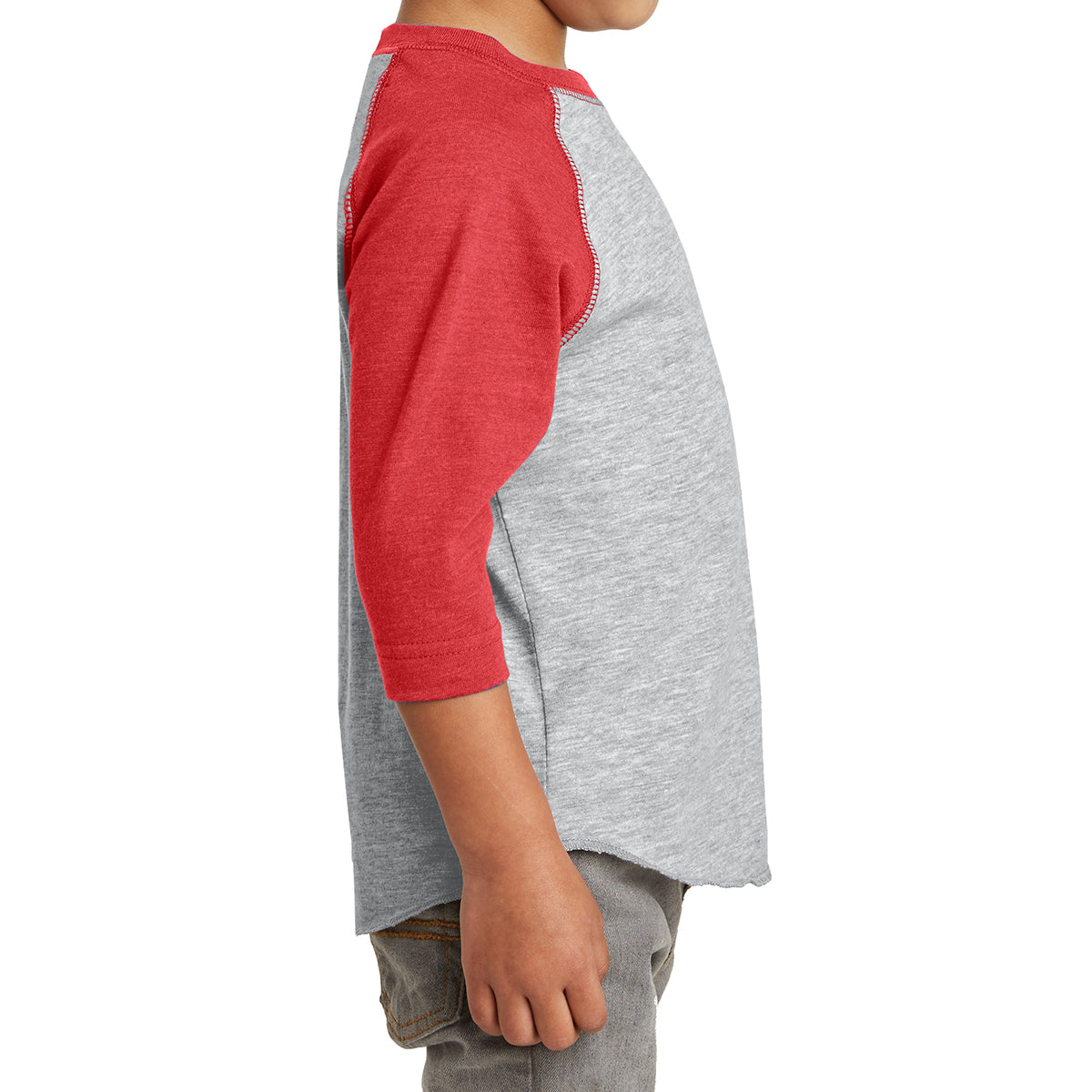 Toddler Baseball Fine Jersey Tee - Vintage Hthr/ Vintage Red