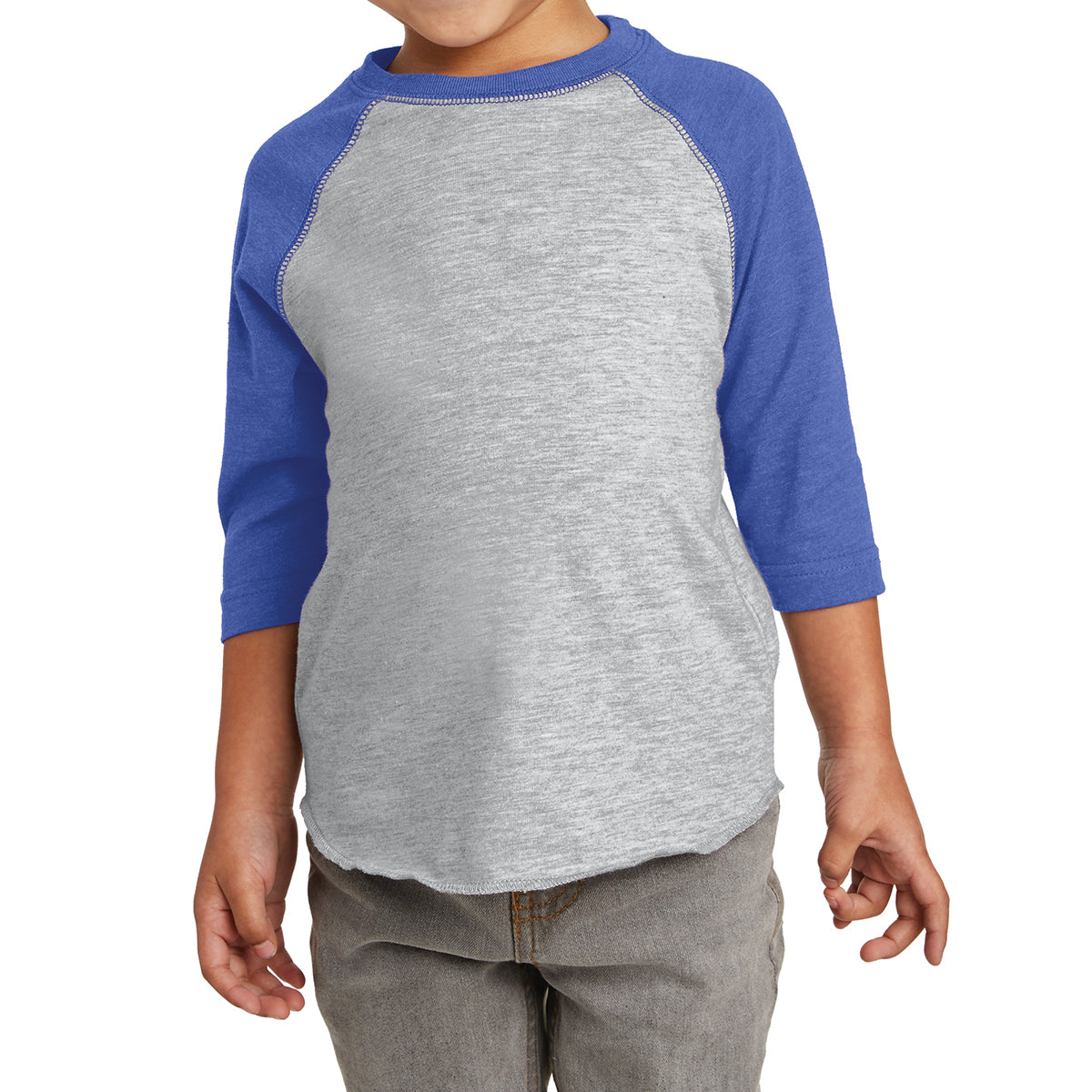 Toddler Baseball Fine Jersey Tee - Vintage Hthr/ Vintage Royal