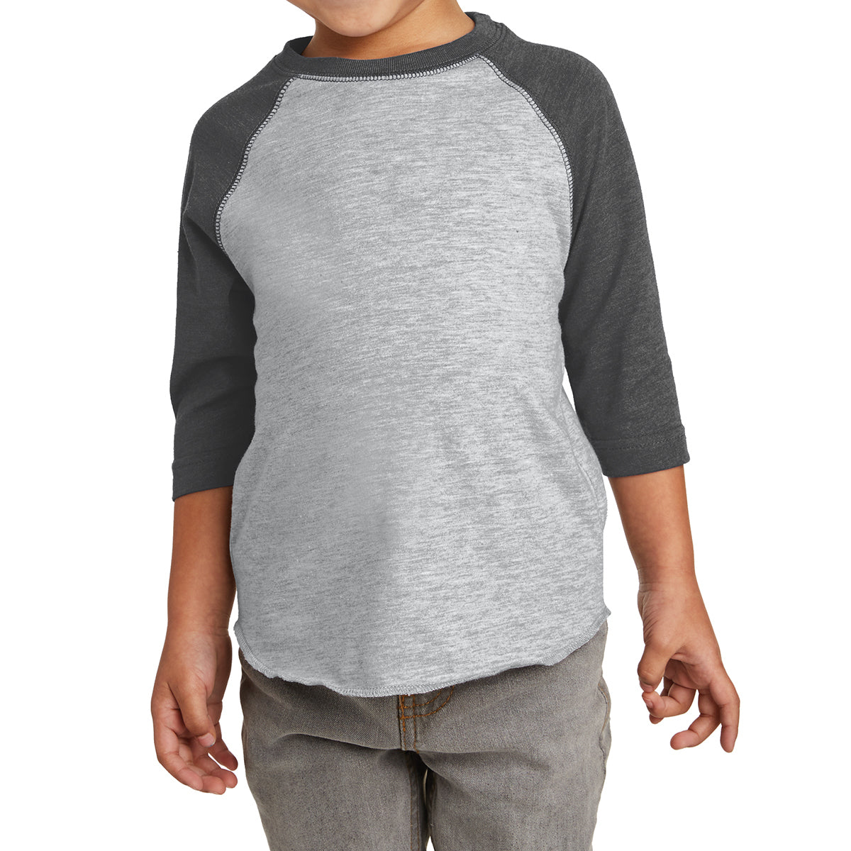Toddler Baseball Fine Jersey Tee - Vintage Hthr/ Vintage Smoke