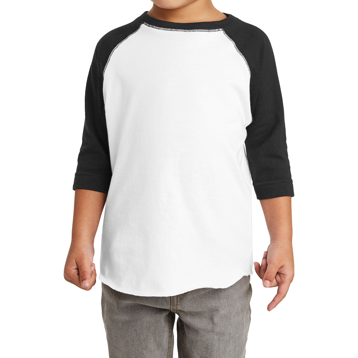 Toddler Baseball Fine Jersey Tee - White/Black