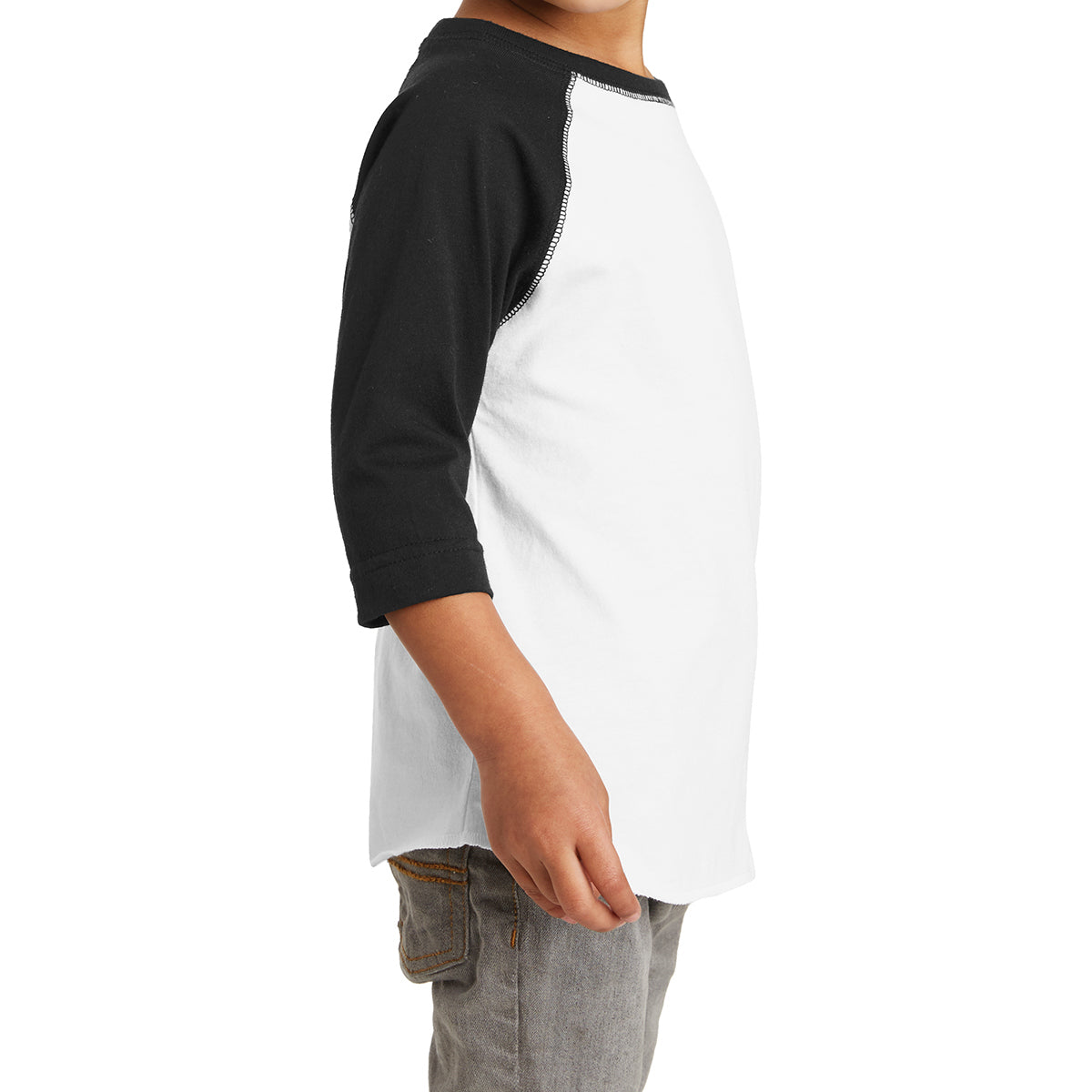 Toddler Baseball Fine Jersey Tee - White/Black