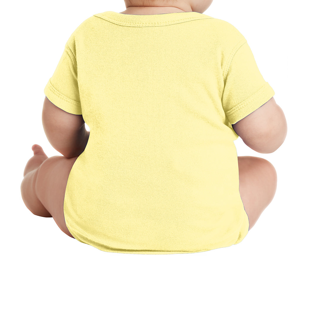 Infant Short Sleeve Baby Rib Bodysuit - Banana