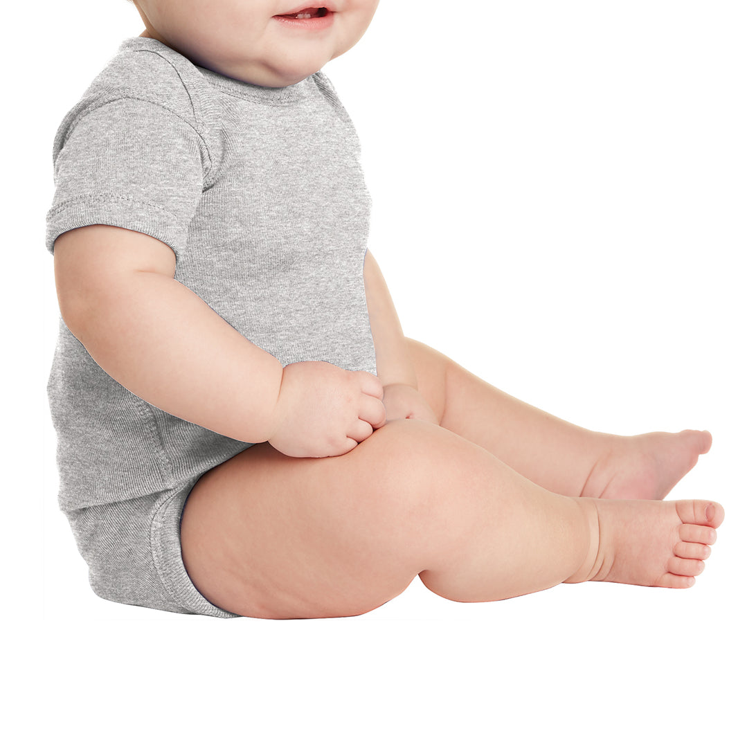 Infant Short Sleeve Baby Rib Bodysuit - Heather