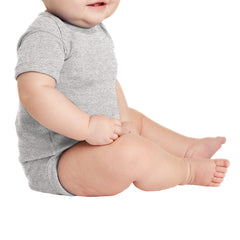 Infant Short Sleeve Baby Rib Bodysuit - Heather