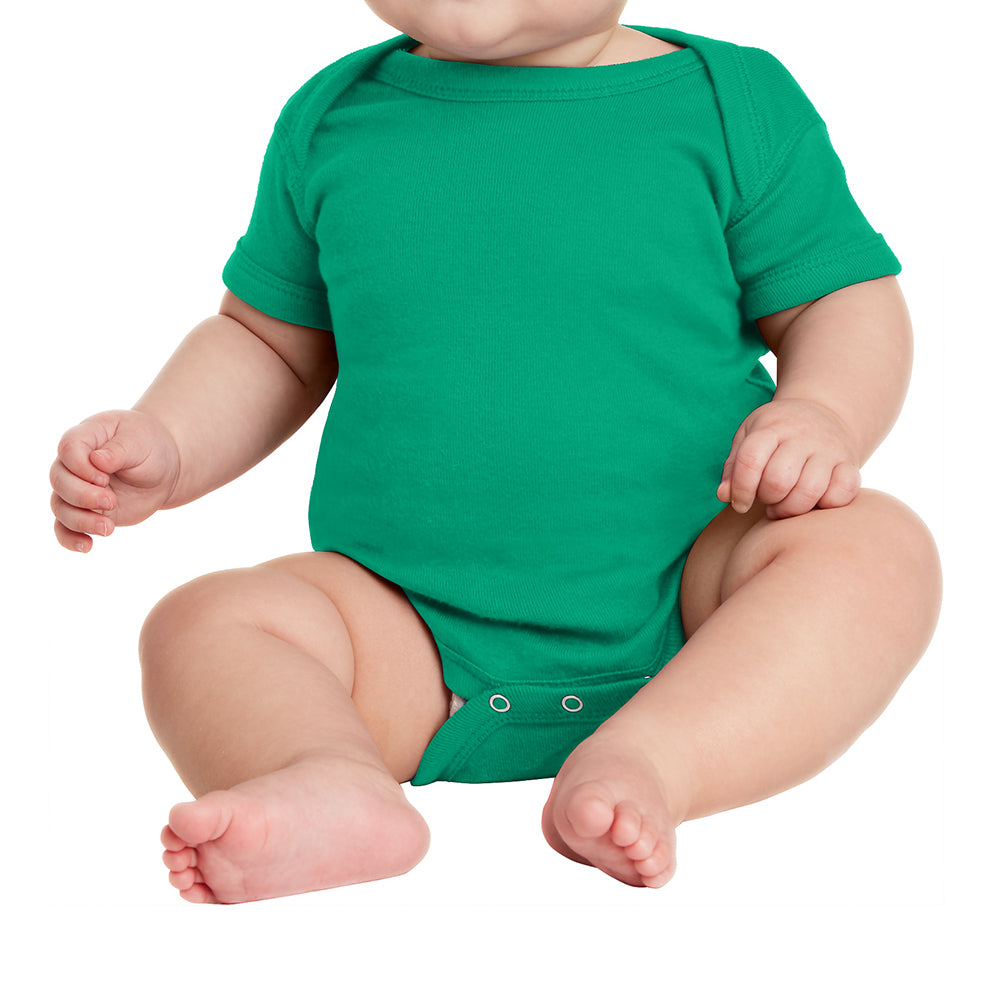 Infant Short Sleeve Baby Rib Bodysuit - Kelly