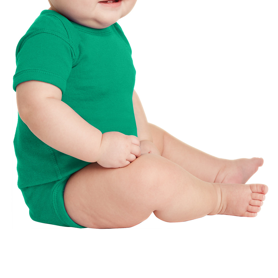 Infant Short Sleeve Baby Rib Bodysuit - Kelly