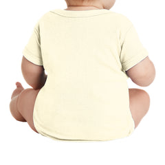 Infant Short Sleeve Baby Rib Bodysuit - Natural