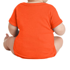 Infant Short Sleeve Baby Rib Bodysuit - Orange