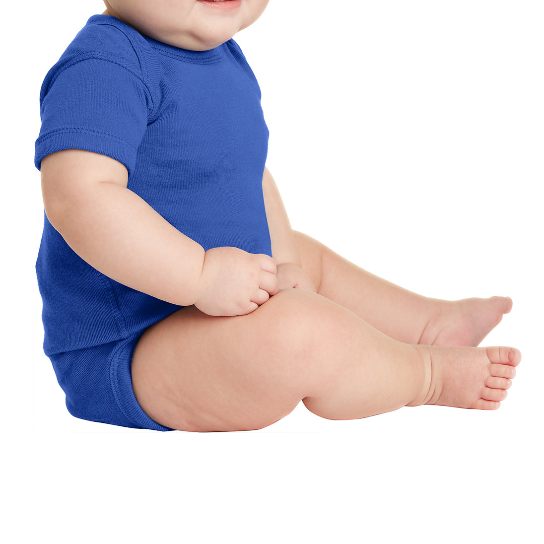 Infant Short Sleeve Baby Rib Bodysuit - Royal