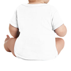 Infant Short Sleeve Baby Rib Bodysuit - White