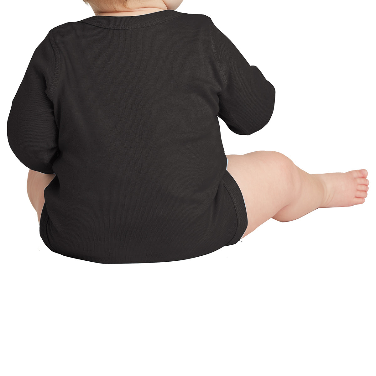 Infant Long Sleeve Baby Rib Bodysuit - Black