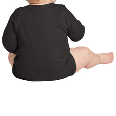 Infant Long Sleeve Baby Rib Bodysuit - Black