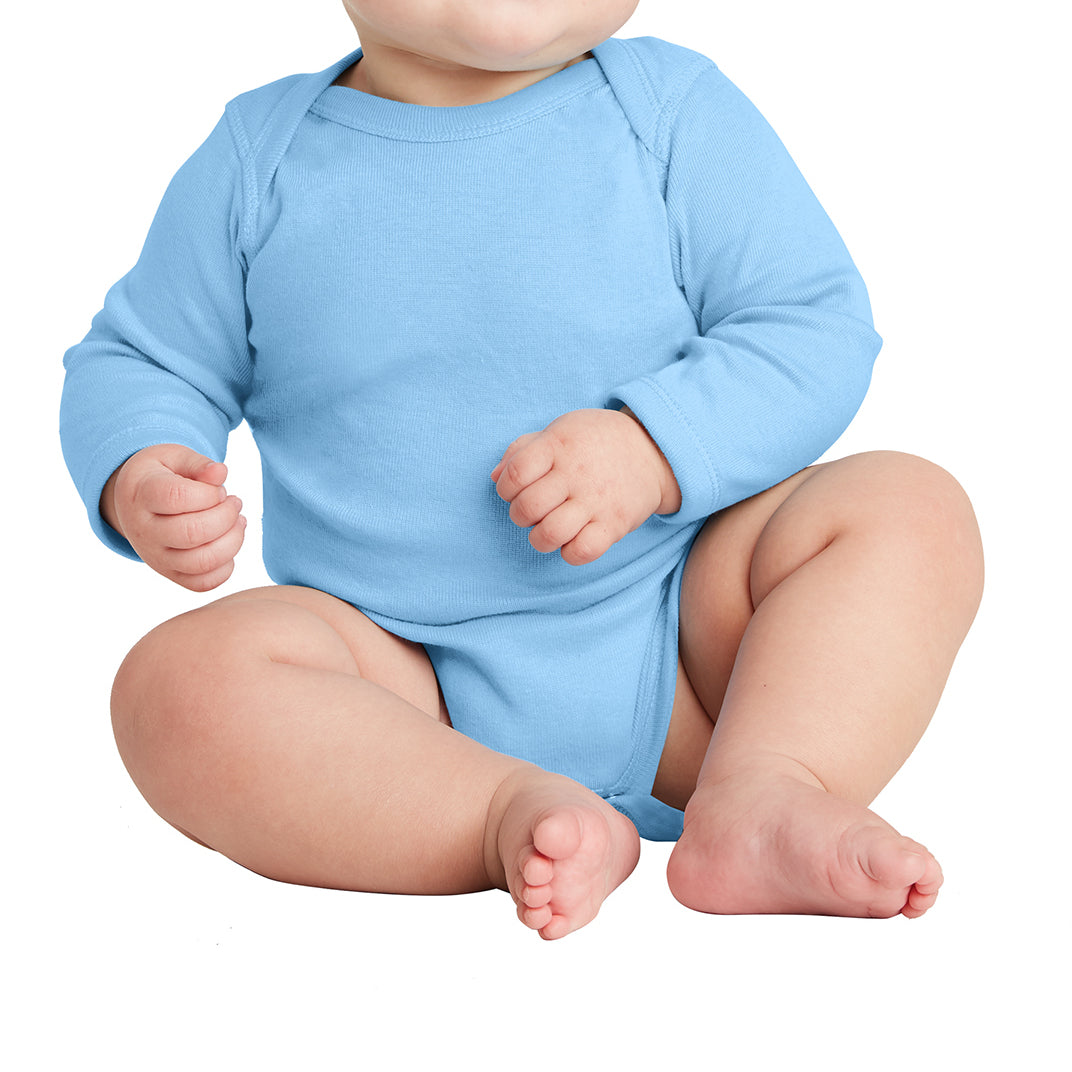 Infant Long Sleeve Baby Rib Bodysuit - Light Blue