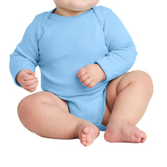 Infant Long Sleeve Baby Rib Bodysuit - Light Blue